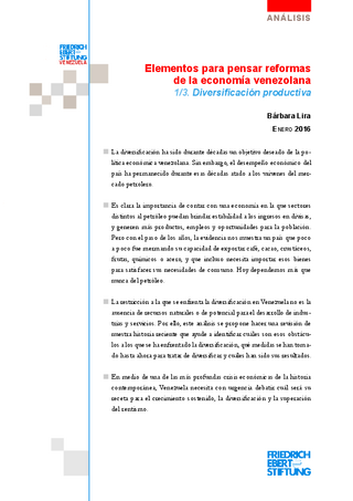 Elementos para pensar reformas de la economía venezolana 1/3
