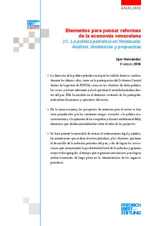 Elementos para pensar reformas de la economía venezolana 2/3