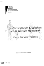 La participación ciudadana en la gestión municipal