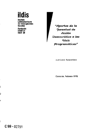 Aportes de la juventud de Acción Democrática a las tésis programáticas